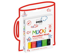 Kreul Set 5 rotuladores MUCKI FANCY FABRIC para porcelana y cerámica