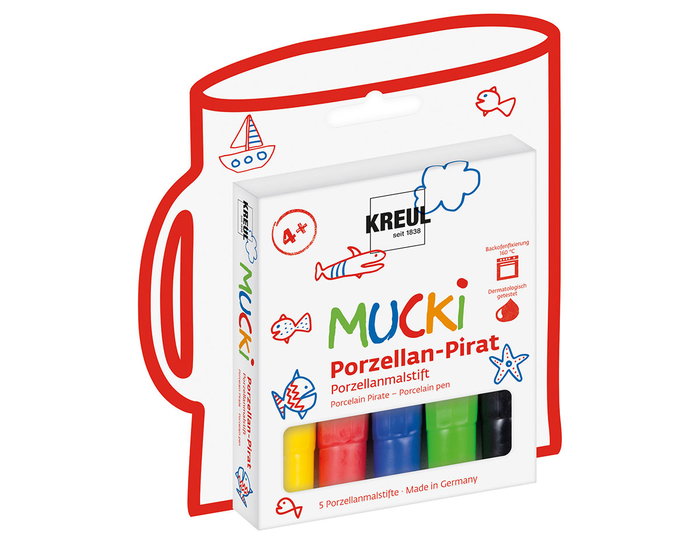 Kreul Set 5 rotuladores MUCKI FANCY FABRIC para porcelana y cerámica Kreul Set 5 rotuladores MUCKI FANCY FABRIC para porcelana y cerámica