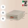 Leitz Pack de 2 Cajas de Almacenaje de Cartón Mediana Baja, Beige