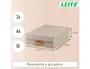 Leitz Caja de almacenaje de cartón mediana baja con asa de piel, beige, pack de 2 unidades, 8 litros