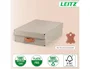 Leitz Caja de almacenaje de cartón mediana baja con asa de piel, beige, pack de 2 unidades, 8 litros