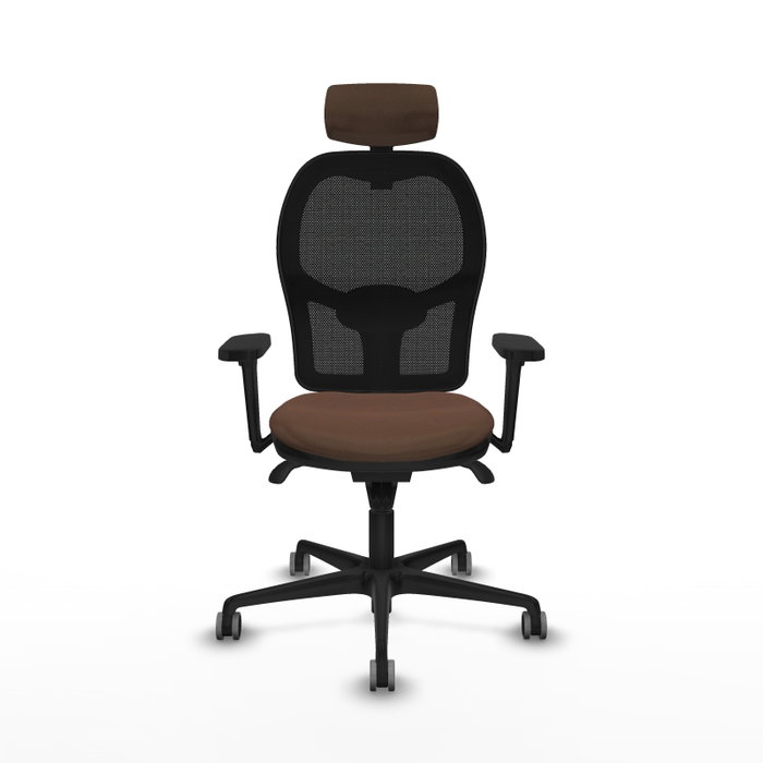 PIQUERAS Y CRESPO Silla de oficina Jorquera con mecanismo Sincro, Tela Marrón y Malla Negra PIQUERAS Y CRESPO Silla de oficina Jorquera con mecanismo Sincro, Tela Marrón y Malla Negra