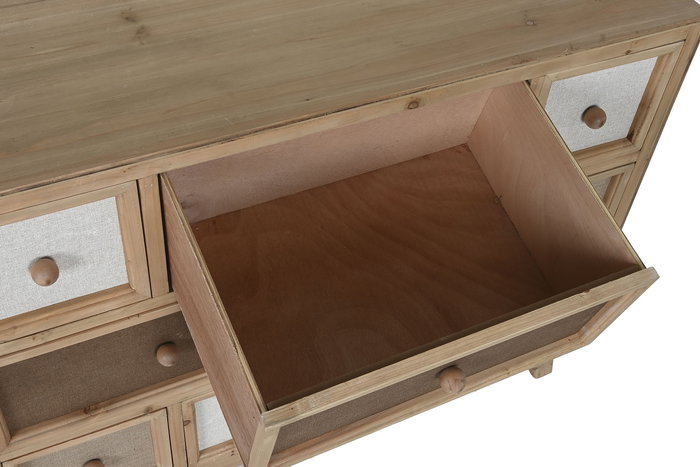 DKD Home Decor Cajonera Lino Cajon Tradicional 100 x 35 x 81 cm