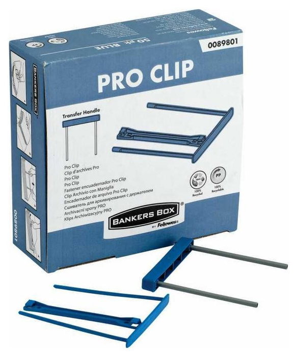 Fellowes Pro Clip Sujetapapeles de Plástico Azul 100mm Fellowes Pro Clip Sujetapapeles de Plástico Azul 100mm