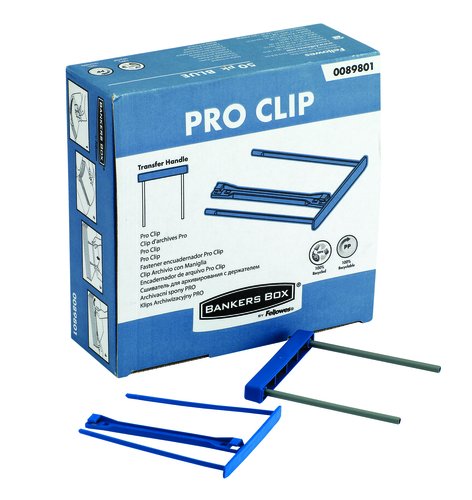 Fellowes Pro Clip Sujetapapeles de Plástico Azul 100mm Fellowes Pro Clip Sujetapapeles de Plástico Azul 100mm
