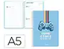 Liderpapel Agenda Escolar Game On 2026-2027 A5 Día Página, Espiral, Azul, Bilingüe, Papel FSC 80g, con Gomilla y Pegatinas