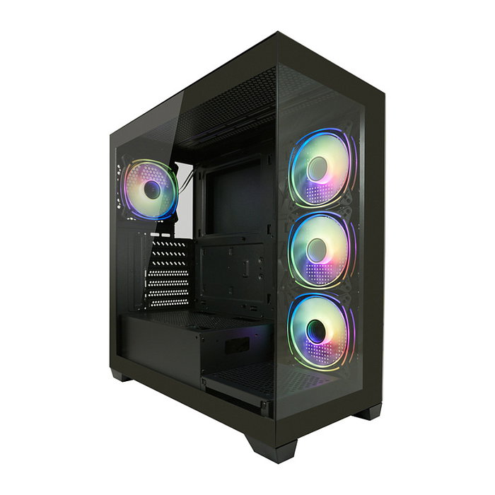 LC-Power 715B Midi Tower Negra con Ventana de Vidrio Templado para PC Gaming