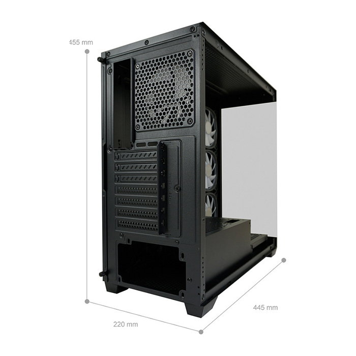 LC-Power 715B Midi Tower Negra con Ventana de Vidrio Templado para PC Gaming