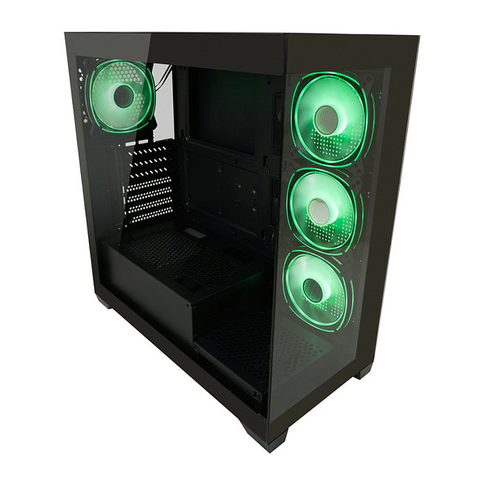 LC-Power 715B Midi Tower Negra con Ventana de Vidrio Templado para PC Gaming