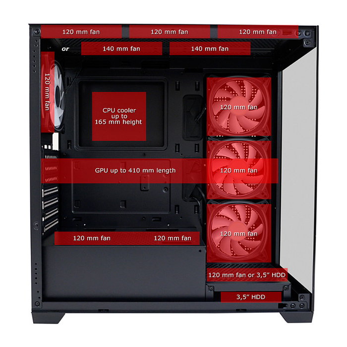 LC-Power 715B Midi Tower Negra con Ventana de Vidrio Templado para PC Gaming