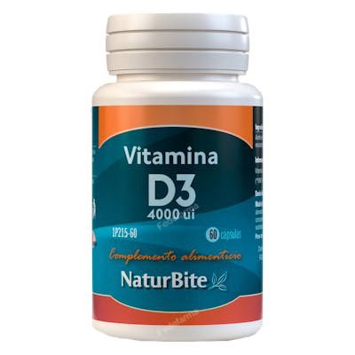 NATURBITE Vitamina D3 4000Ui 60 Cápsulas NATURBITE Vitamina D3 4000Ui 60 Cápsulas
