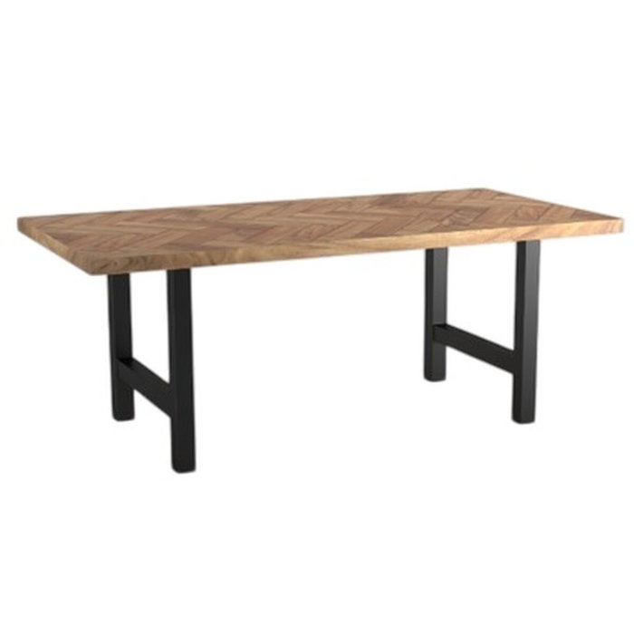 DKD Home Decor Mesa Comedor Espiga Moderno Acacia Metal Marron Negro 180 x 90 x 76 cm DKD Home Decor Mesa Comedor Espiga Moderno Acacia Metal Marron Negro 180 x 90 x 76 cm