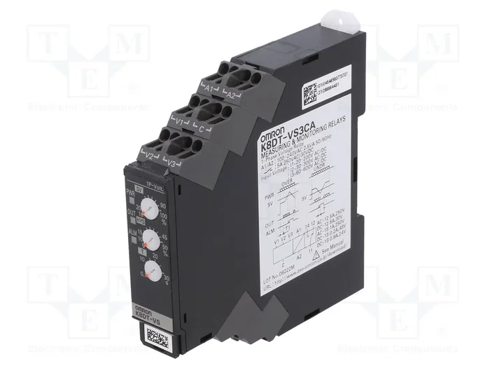 OMRON K8DT-VS3CA Relé de monitorización de tensión 100-240VAC OMRON K8DT-VS3CA Relé de monitorización de tensión 100-240VAC