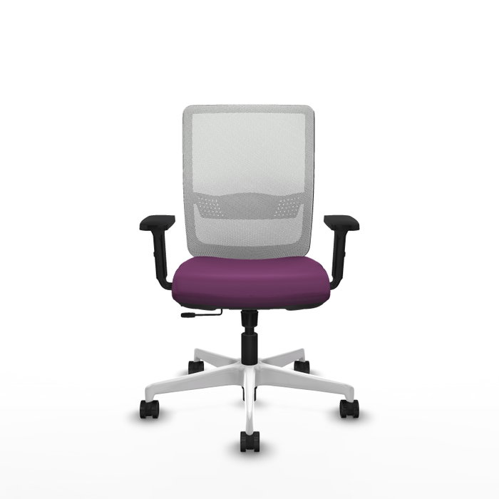 PIQUERAS Y CRESPO Silla de oficina Haches con mecanismo Sincro/Traslack, Morado y Blanco