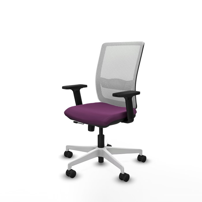 PIQUERAS Y CRESPO Silla de oficina Haches con mecanismo Sincro/Traslack, Morado y Blanco