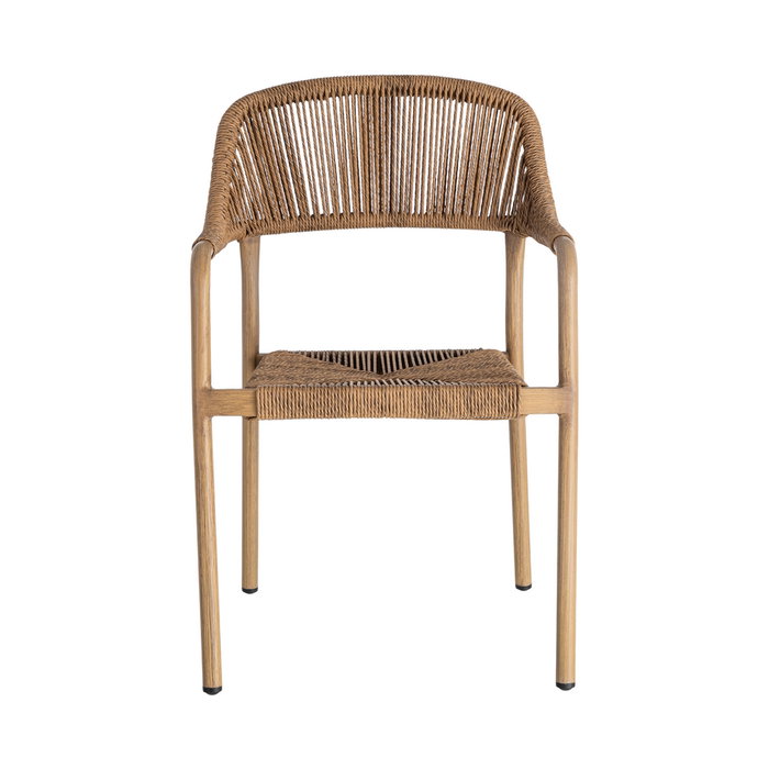 Silla Apilable Aluminio-Rattán Pe 57 X 61 X 82 cm (Set de 2) Silla Apilable Aluminio-Rattán Pe 57 X 61 X 82 cm (Set de 2)
