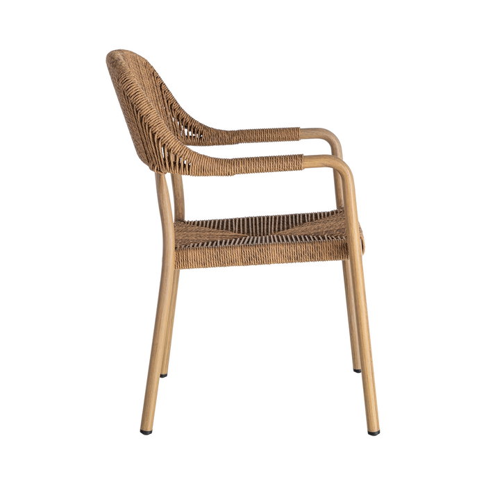 Silla Apilable Aluminio-Rattán Pe 57 X 61 X 82 cm (Set de 2) Silla Apilable Aluminio-Rattán Pe 57 X 61 X 82 cm (Set de 2)