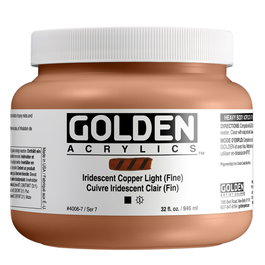 Golden Heavy Body Colores Acrílicos Iridiscente Cob. Claro (Fino) 946 ml