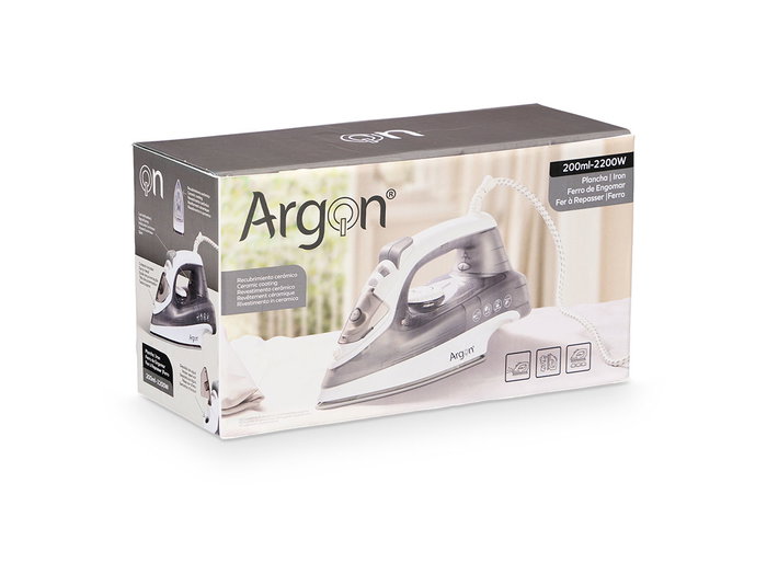 Argon Plancha Gris 2200W Cerámico 26.5x14x10.8 cm (Set de 8)