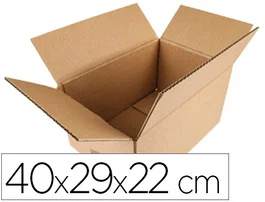 Q-connect Caja para embalar americana de cartón reciclado canal simple 5 mm, color kraft, 400x290x220 mm