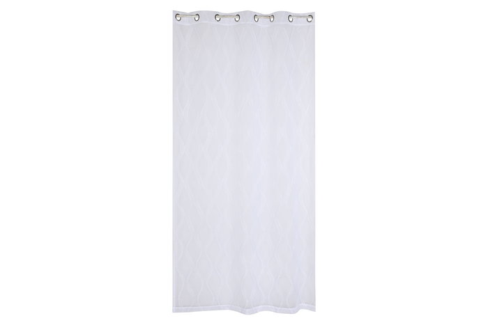 DKD Home Decor White23 Cortina 260 x 140 cm Blanco Poliéster Bordada Anillas