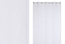 DKD Home Decor Cortina de Poliéster Bordada con Anillas Blanco 140x260 cm