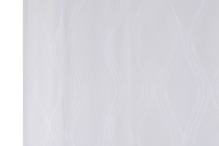 DKD Home Decor White23 Cortina 260 x 140 cm Blanco Poliéster Bordada Anillas