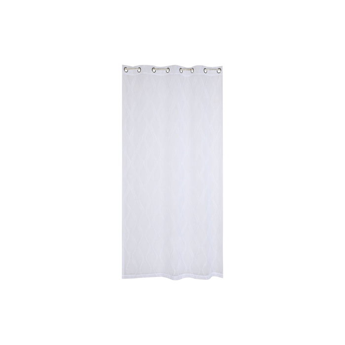 DKD Home Decor Cortina de Poliéster Bordada con Anillas Blanco 140x260 cm