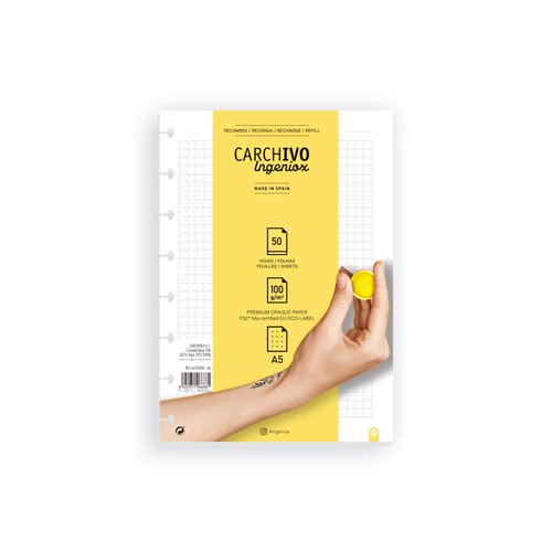 Carchivo Recambio para cuaderno Ingeniox DIN A5 50 hojas Dots Carchivo Recambio para cuaderno Ingeniox DIN A5 50 hojas Dots