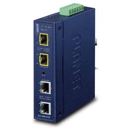 PLANET IGT-900-2T2S Media Converter Industrial 2-Port SFP Azul Metal IP30 para Rail DIN