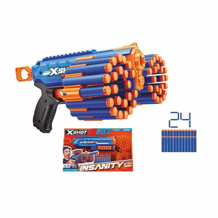 Zuru X-SHOT Manic Lanzador de dardos con capacidad para 47 dardos