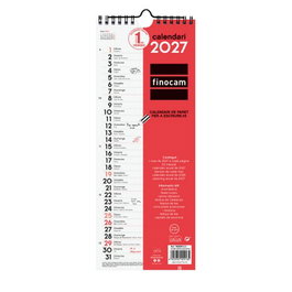 Finocam Calendario 2027 Mensual de Pared en Catalán 130x330 mm