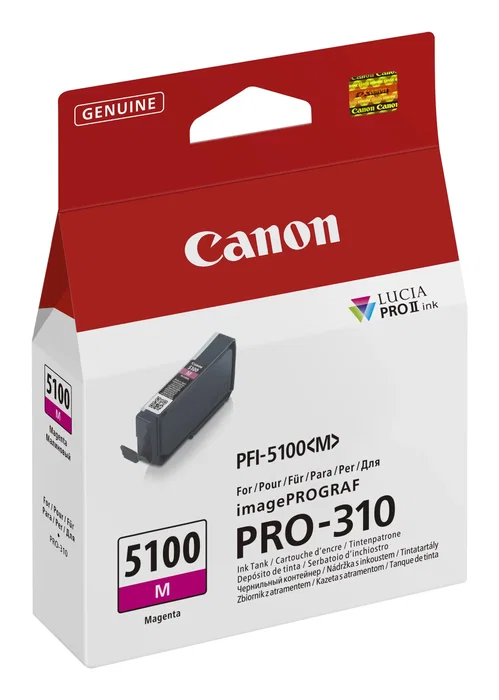 Tinta canon pfi-5100 magenta m ink tank 14ml