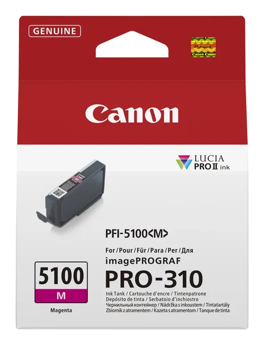 Tinta canon pfi-5100 magenta m ink tank 14ml