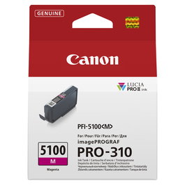 Canon PFI-5100 M Tinta Magenta Original de 14.4 ml para imagePROGRAF PRO-310, Cartucho Individual