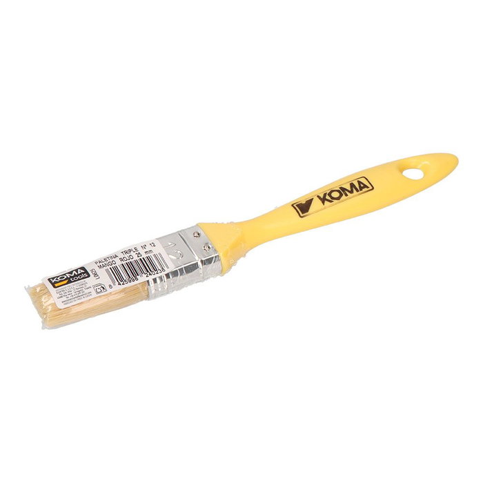 Koma Tools Paletina triple nº 12 mango amarillo 25 mm para todo tipo de pinturas, máxima cubrición, mango plástico Koma Tools Paletina triple nº 12 mango amarillo 25 mm para todo tipo de pinturas, máxima cubrición, mango plástico