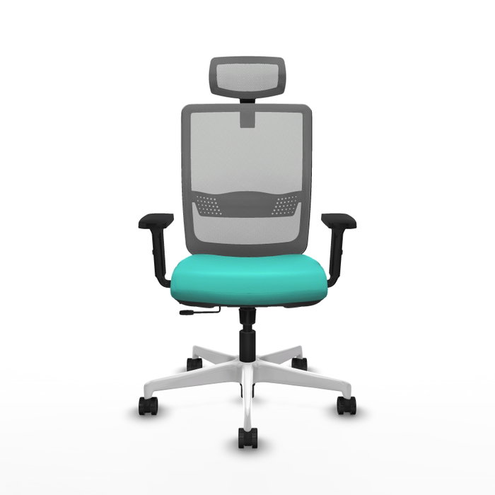 PIQUERAS Y CRESPO Silla de oficina Haches con mecanismo Sincro/Traslack color Turquesa y Gris