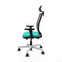 PIQUERAS Y CRESPO Silla de oficina Haches con mecanismo Sincro/Traslack color Turquesa y Gris