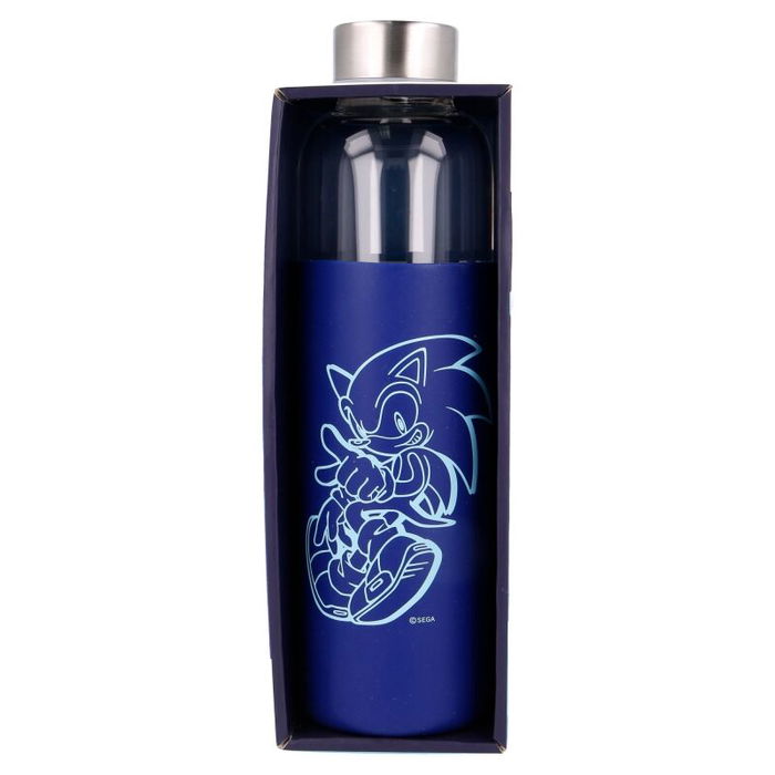 STOR Botella Cristal Sonic The Hedgehog con Funda de Silicona 585ml
