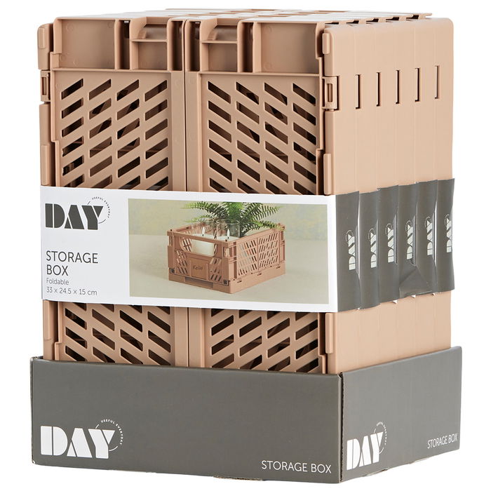 Day Caja Plegable Almacenaje 33x24,5 cm Color Arena Natural (NATURAL SAND) Apilable Soporta 20 kg