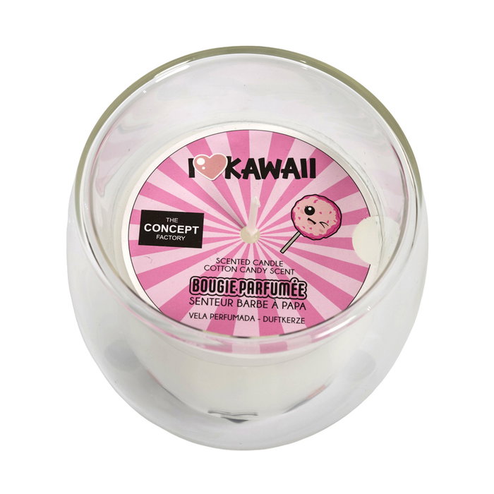 The Concept Factory Vela Perfumada En Vaso Kawaii Colección Gato, Pollito, Panda Cera Parafina Doble Pared 25h