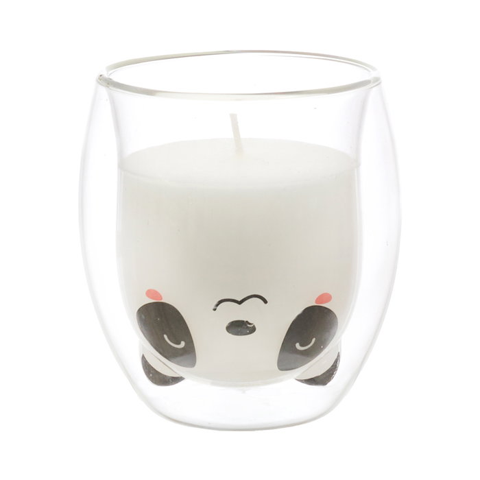 The Concept Factory Vela Perfumada En Vaso Kawaii Colección Gato, Pollito, Panda Cera Parafina Doble Pared 25h