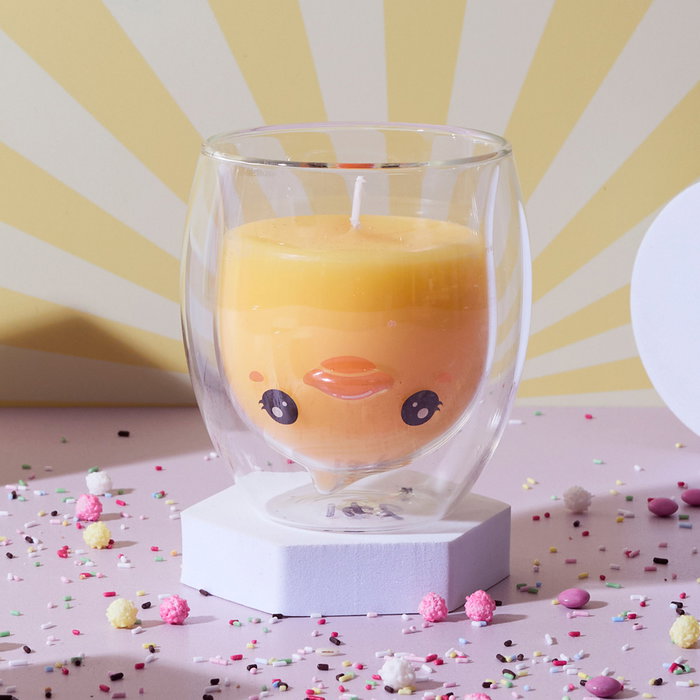 The Concept Factory Vela Perfumada En Vaso Kawaii Colección Gato, Pollito, Panda Cera Parafina Doble Pared 25h