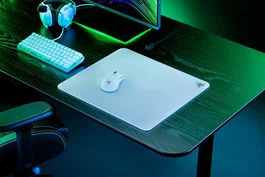 Razer Atlas Alfombrilla de ratón para juegos Blanco Vidrio Templado 400x450mm