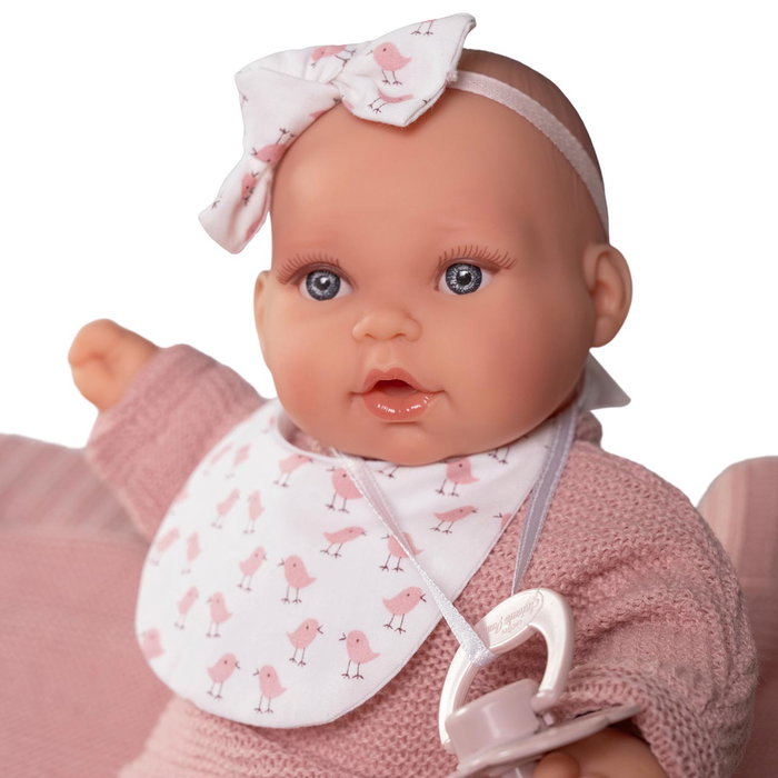 Muñecas Antonio Juan Muñeca Bebé Interactiva Kika 11325 Llora Dice Mamá Papá, 27 cm, Multilingüe (ES, EN, FR, DE, PT)