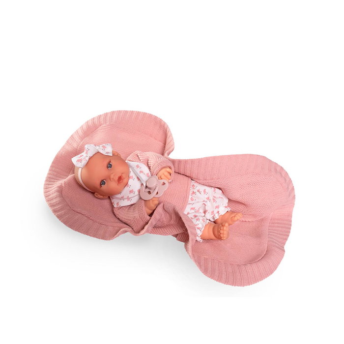 Muñecas Antonio Juan Muñeca Bebé Interactiva Kika 11325 Llora Dice Mamá Papá, 27 cm, Multilingüe (ES, EN, FR, DE, PT)