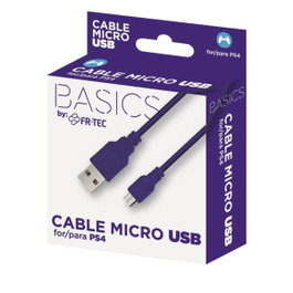 Fr-tec Cable USB 2.0 FT0018 Tipo A Macho a Micro USB Macho 3 Metros Azul para PS4