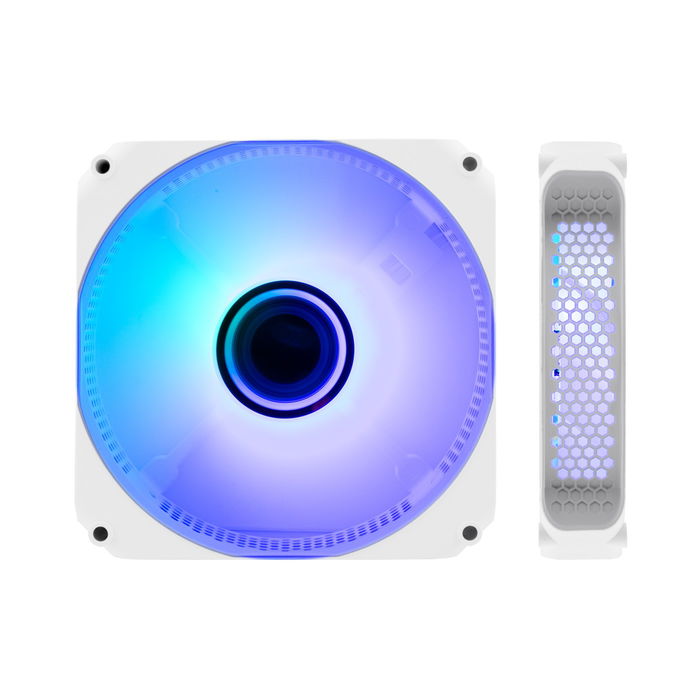 Coolbox Infinity ARGB Ventilador PC 120 mm Blanco - 46.27 CFM, 21.59 dB, Iluminación ARGB Direccionable, 1000 RPM, Rodamiento Hidráulico, 40,000 Horas Coolbox Infinity ARGB Ventilador PC 120 mm Blanco - 46.27 CFM, 21.59 dB, Iluminación ARGB Direccionable, 1000 RPM, Rodamiento Hidráulico, 40,000 Horas