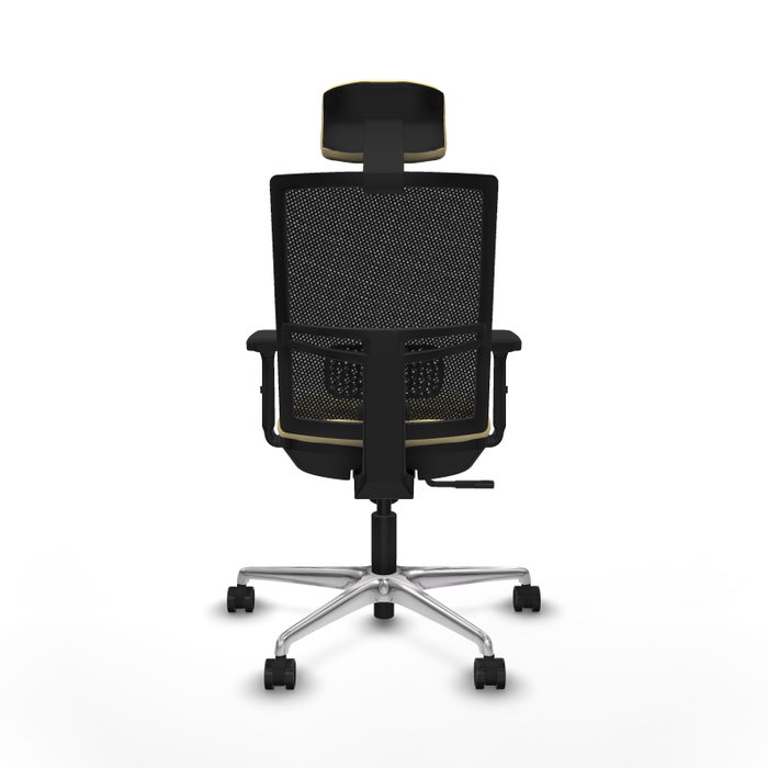 PIQUERAS Y CRESPO Silla de oficina Yunquera con mecanismo Sincro, Crema y Negro