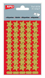 Gomets Apli Bolsa 2H Estrella 5 Puntas Oro (00736) (Set de 10)